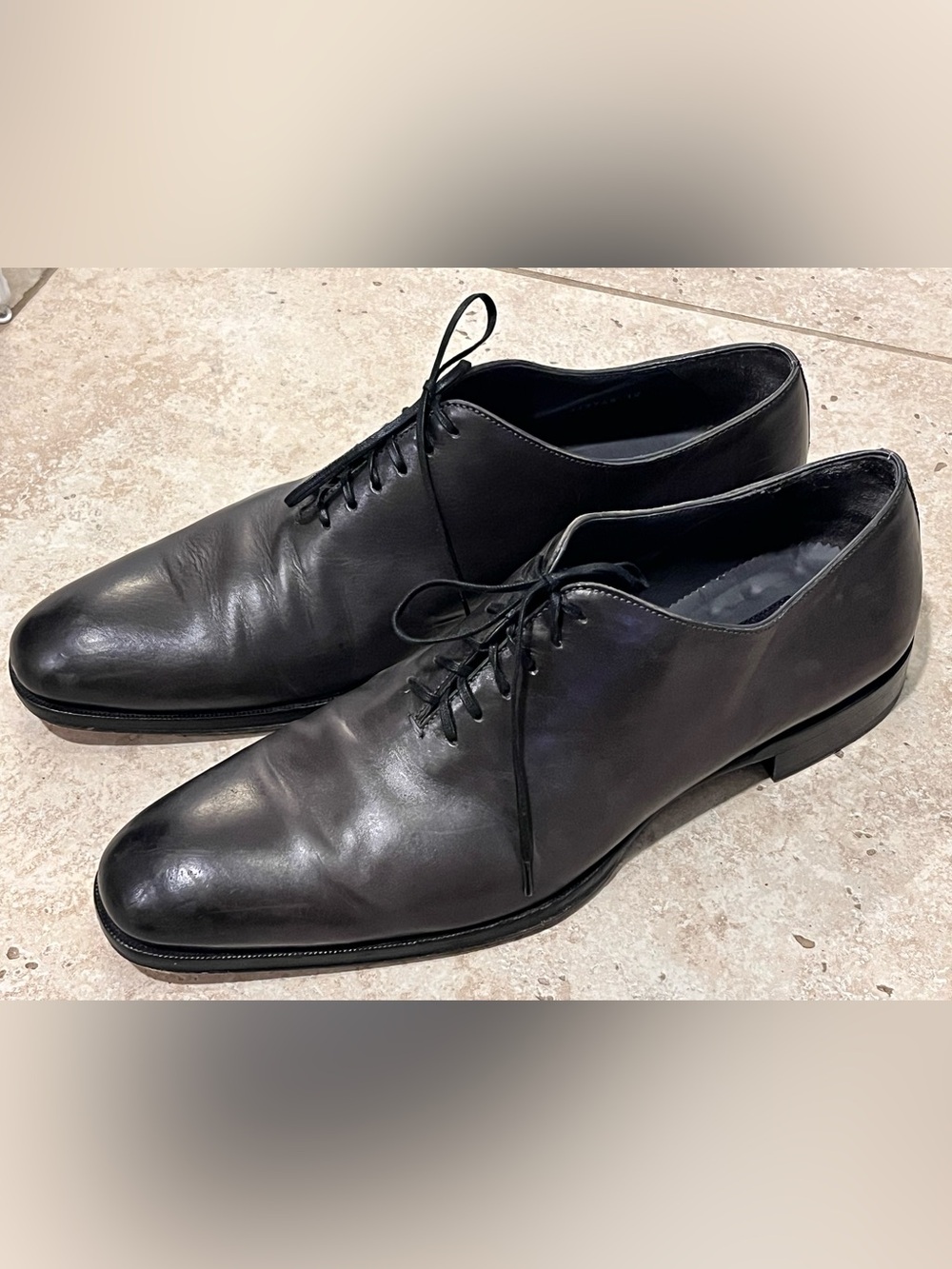 To Boot New York Brown/Gray Wholecut Oxfords Calf Leather Dress Shoes 12 EUC